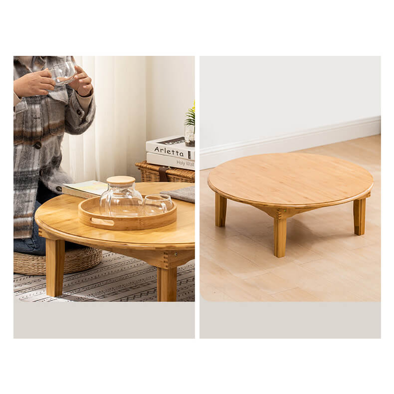 Natural Wood Color Bamboo Tea Table - Elegant and Stylish Decor Piece hsl-128