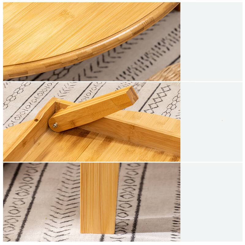 Natural Wood Color Bamboo Tea Table - Elegant and Stylish Decor Piece hsl-128