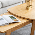 Elegant Dark Brown Bamboo Tea Table – Natural Wood Finish hsl-132