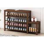 Elegant Bamboo Storage Rack - Natural Wood Color, Brown Finish hsl-296