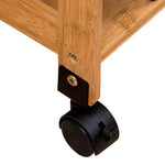 Stylish Brown Bamboo Bedside Cupboard – Elegant & Durable Natural Wood Finish hsl-297