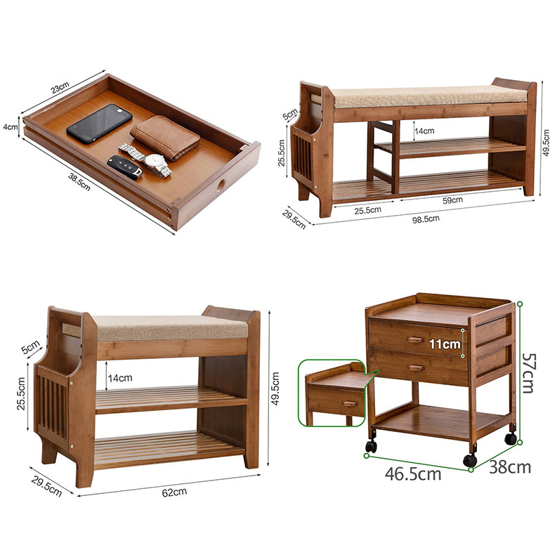 Elegant Brown Bamboo Stool - Chic & Durable Seating Solution hsl-100