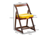 Elegant Dark Brown Bamboo Chair with Natural Wood Canvas - Stylish & Durable Seating hsl-67