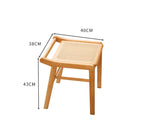 Elegant Natural Bamboo Makeup Table with Glass Top hsl-73