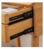 Elegant Natural Bamboo Makeup Table with Glass Top hsl-73