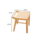 Bamboo Wood and Glass Stool - Natural Wood Finish hsl-74