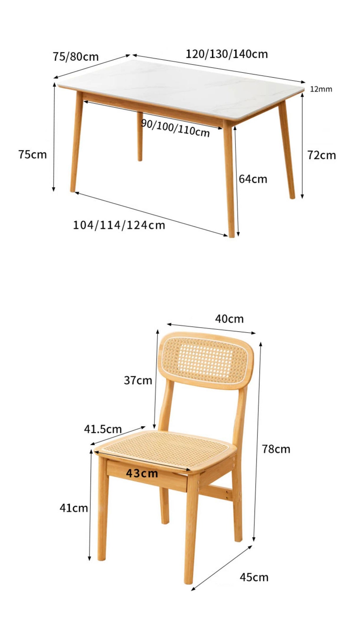 Stylish Bamboo Slate Table: Modern Elegance with Durable Stone Surface hsl-75