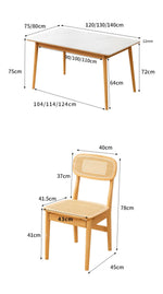 Stylish Bamboo Slate Table: Modern Elegance with Durable Stone Surface hsl-75