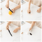 Stylish Bamboo Slate Table: Modern Elegance with Durable Stone Surface hsl-75