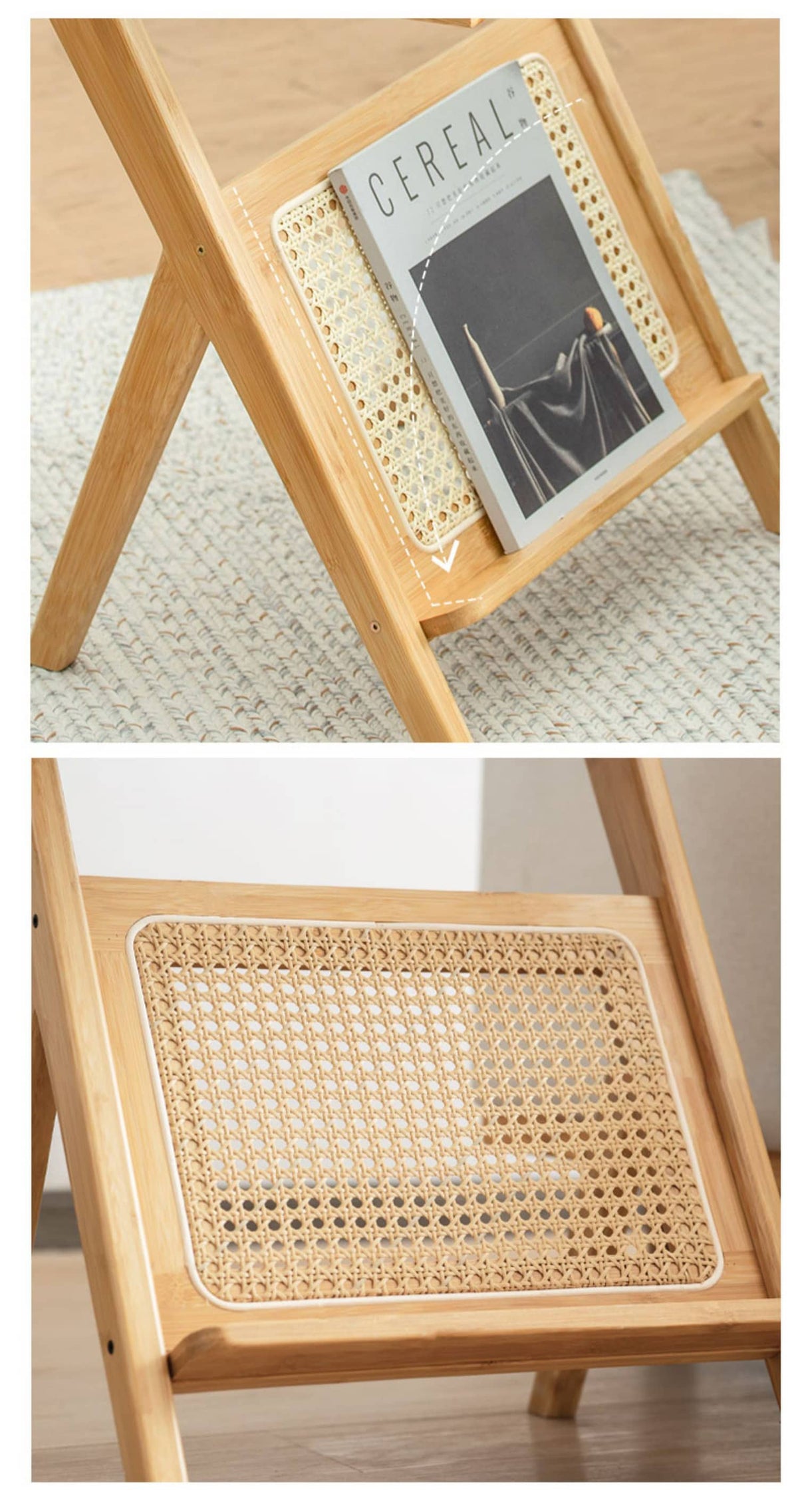 Elegant Natural Wood Tea Table with Reeded Glass – Brown, Grey & Dark Bamboo Styles hsl-76