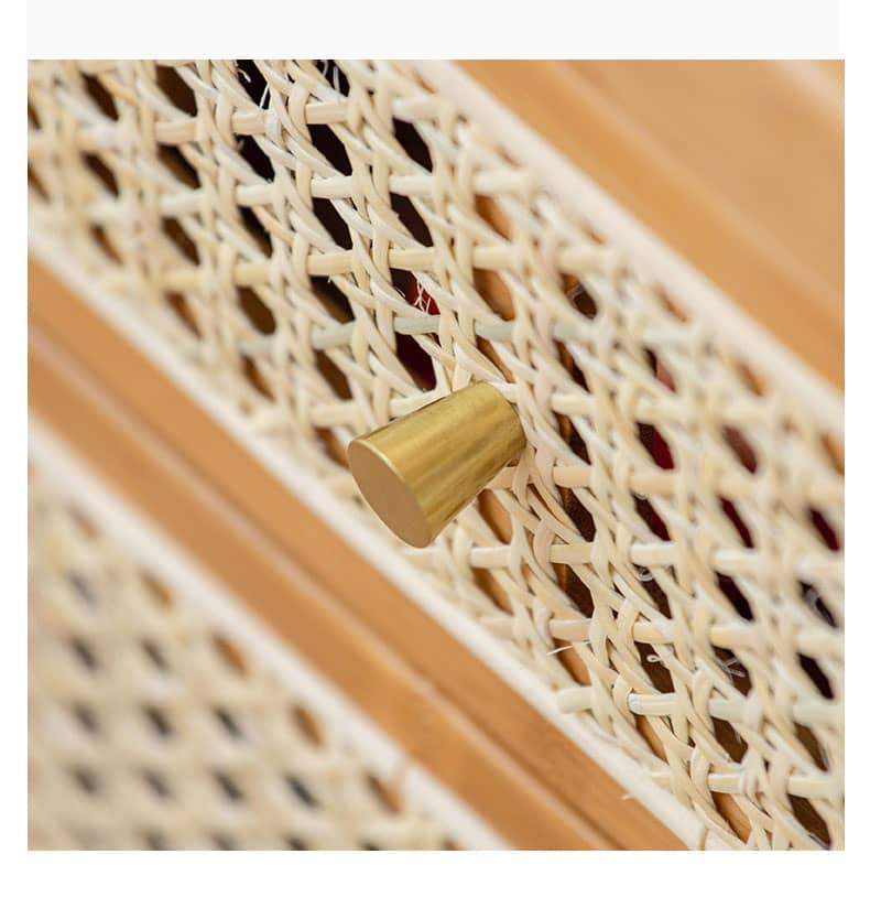 Elegant Natural Wood Tea Table with Reeded Glass and Dark Grey Bamboo Accents hsl-82