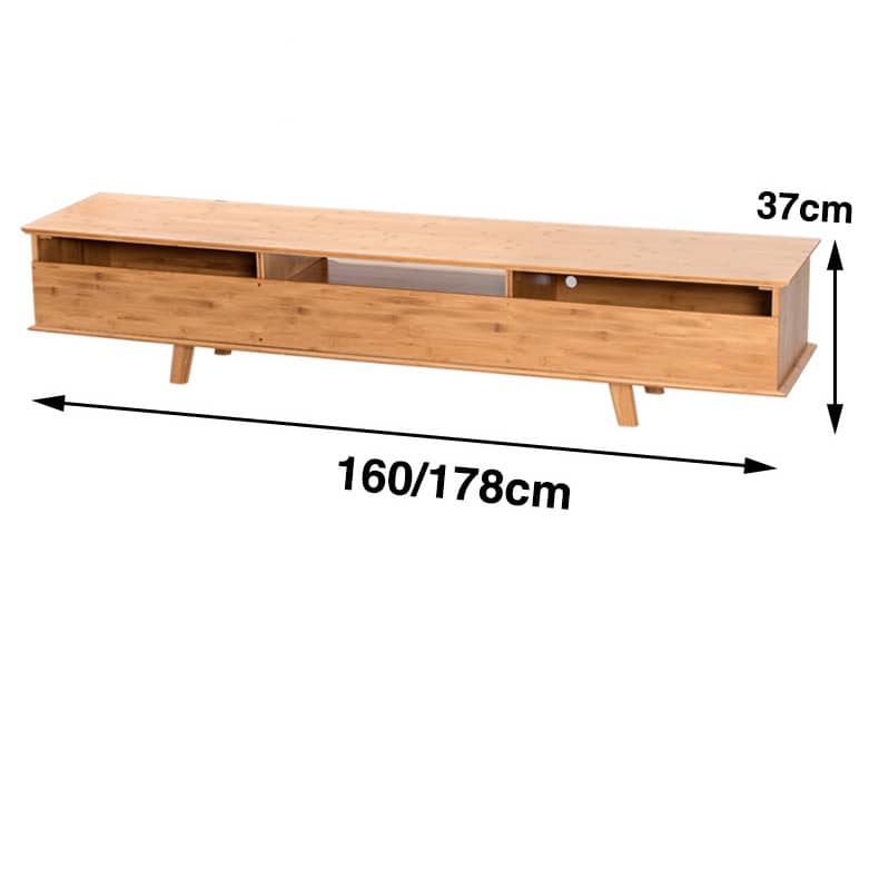 Stylish White & Natural Wood TV Cabinet - Sleek Bamboo Design for Modern Living Spaces hsl-83
