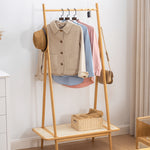 Sleek Bamboo Coat Hanger - Natural Wood Finish for Modern Chic Closet hsl-88