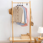 Sleek Bamboo Coat Hanger - Natural Wood Finish for Modern Chic Closet hsl-88