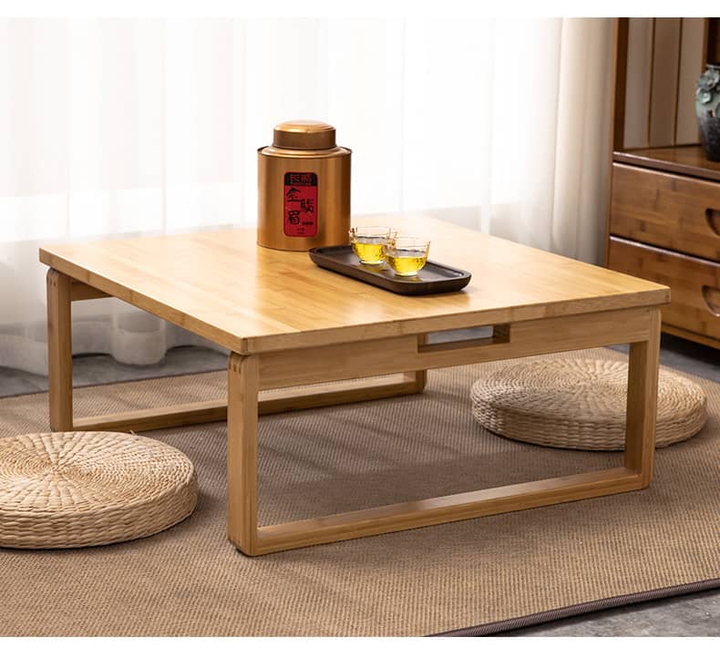 Elegant Dark Brown Bamboo Natural Wood Coffee Table for Modern Living Rooms hsl-93