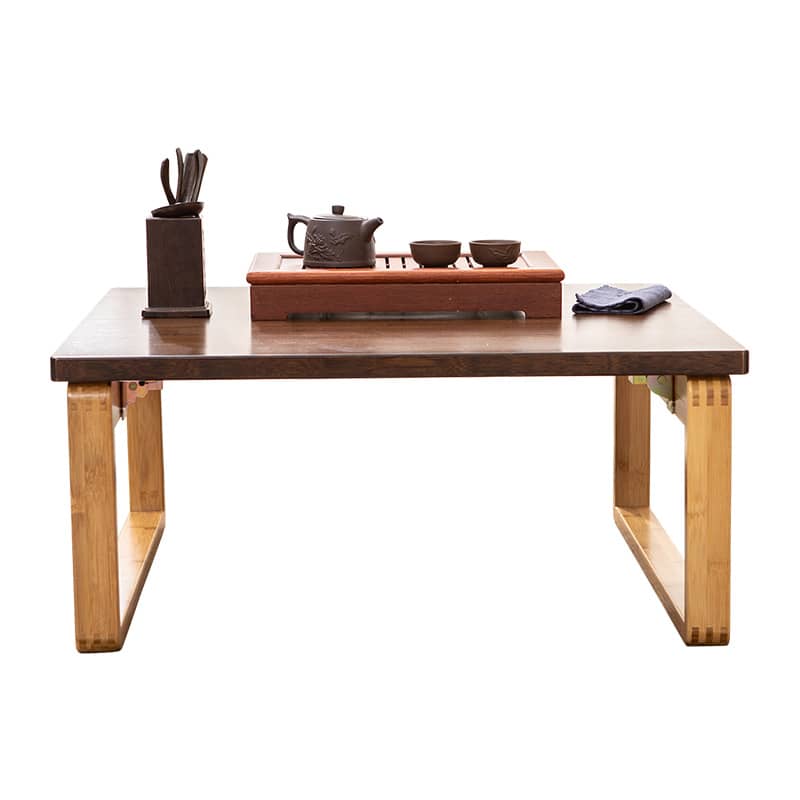 Elegant Dark Brown Bamboo Natural Wood Coffee Table for Modern Living Rooms hsl-93