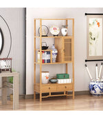 Stylish Dark Brown Bamboo Storage Rack for Home and Office Organization hsl-94