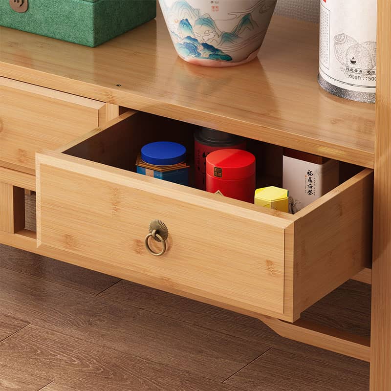 Stylish Dark Brown Bamboo Storage Rack for Home and Office Organization hsl-94