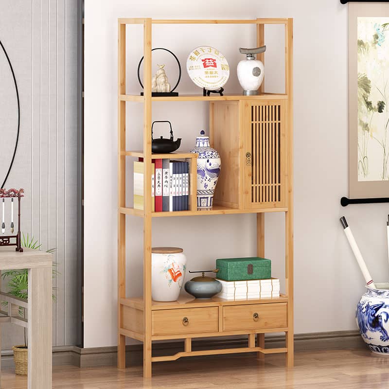 Stylish Dark Brown Bamboo Storage Rack for Home and Office Organization hsl-94