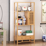 Stylish Dark Brown Bamboo Storage Rack for Home and Office Organization hsl-94