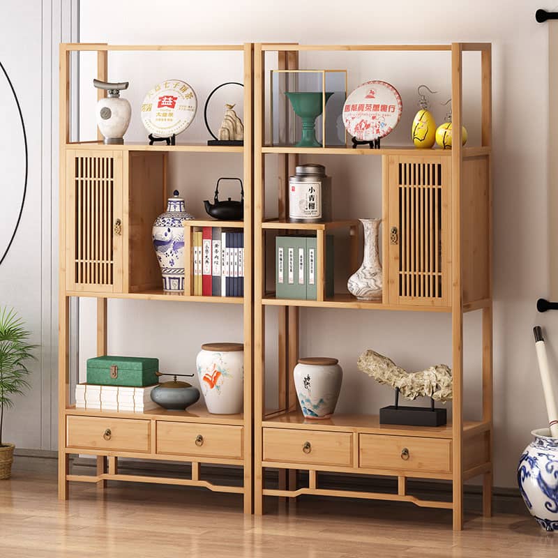 Stylish Dark Brown Bamboo Storage Rack for Home and Office Organization hsl-94