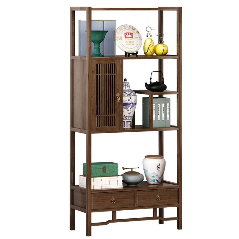 Stylish Dark Brown Bamboo Storage Rack for Home and Office Organization hsl-94