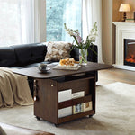 Stylish Red Oak Coffee Table with Storage Shelves - Perfect for Modern Living Rooms hsmjx-4155