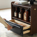 Stylish Red Oak Coffee Table with Storage Shelves - Perfect for Modern Living Rooms hsmjx-4155