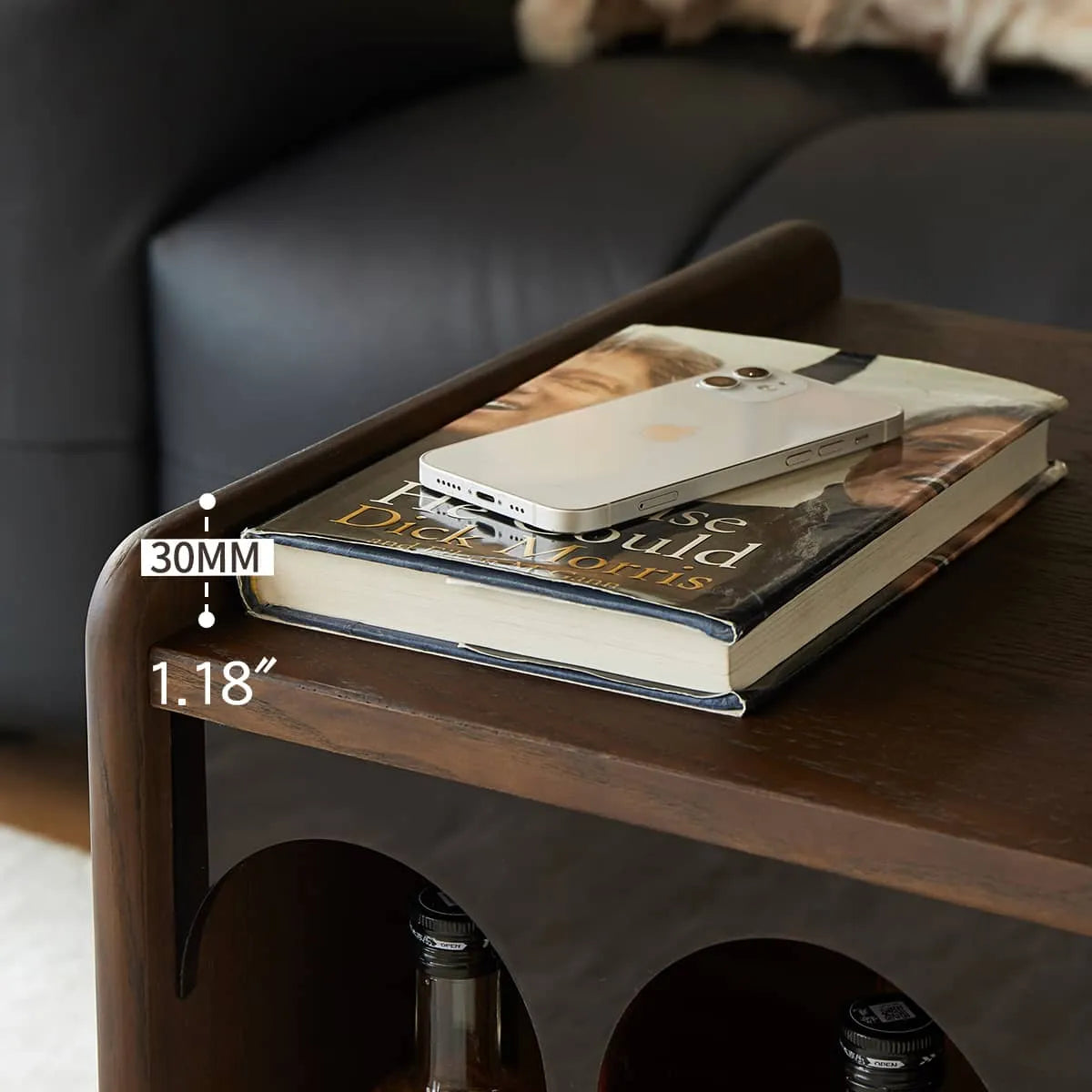 Stylish Red Oak Coffee Table with Storage Shelves - Perfect for Modern Living Rooms hsmjx-4155