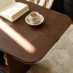 Stylish Red Oak Coffee Table with Storage Shelves - Perfect for Modern Living Rooms hsmjx-4155