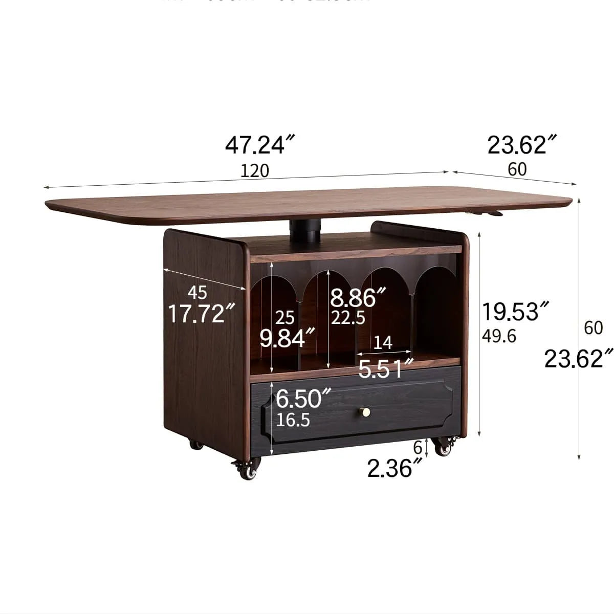 Stylish Red Oak Coffee Table with Storage Shelves - Perfect for Modern Living Rooms hsmjx-4155