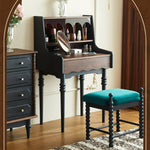 Vintage-Inspired Red Oak Multi-Layer Cabinet: Elegant Storage Solution with Makeup Vanity Design hsmjx-4162