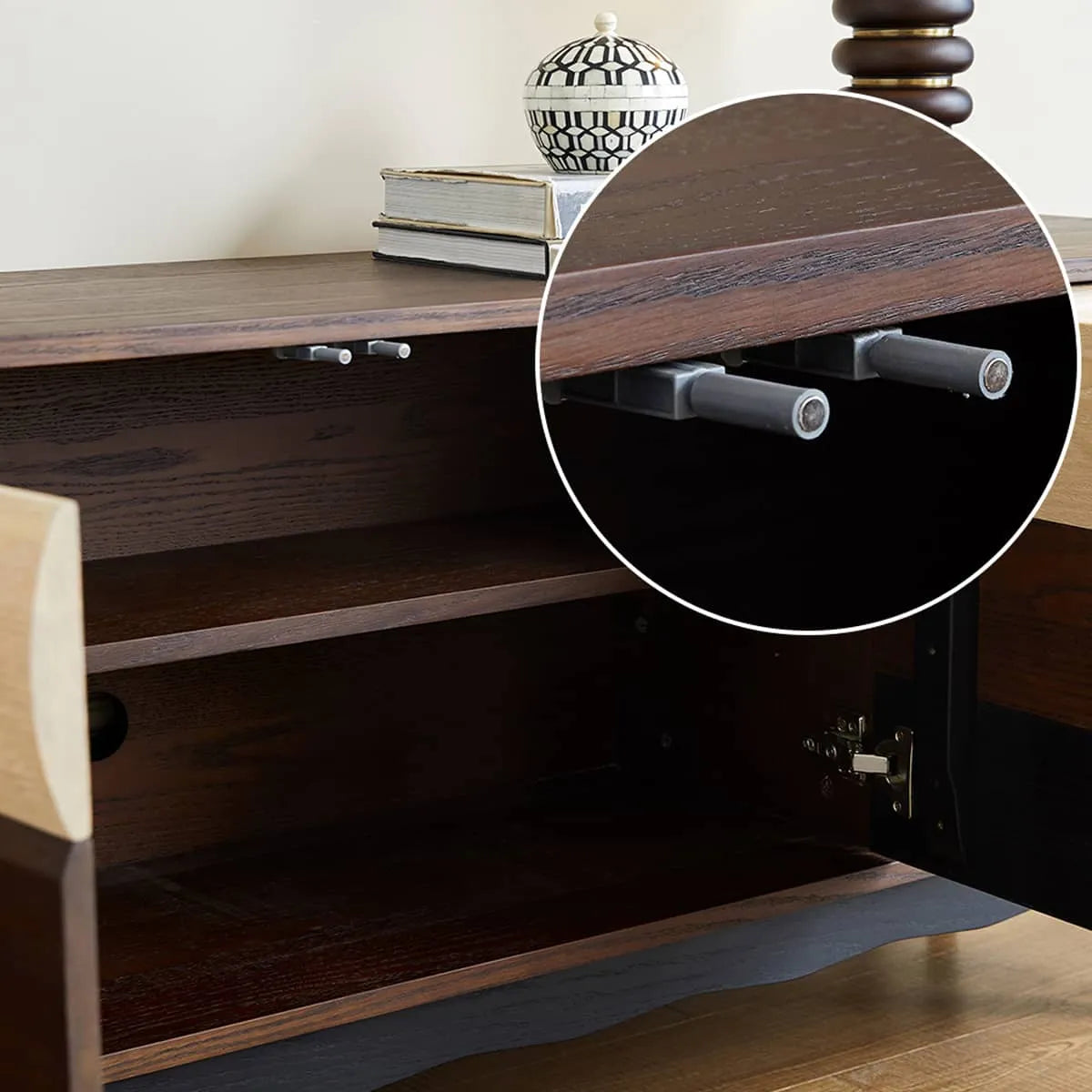 Mid-Century Modern TV Stand with Red Oak Multi-Layer Board - Stylish Storage Solution hsmjx-4169