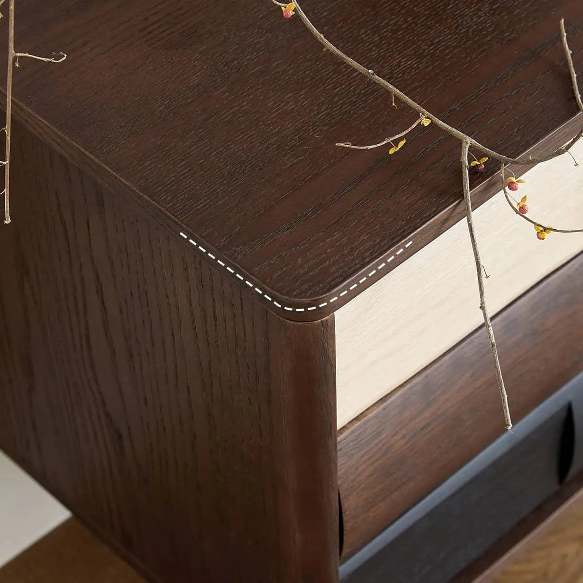 Mid-Century Modern TV Stand with Red Oak Multi-Layer Board - Stylish Storage Solution hsmjx-4169