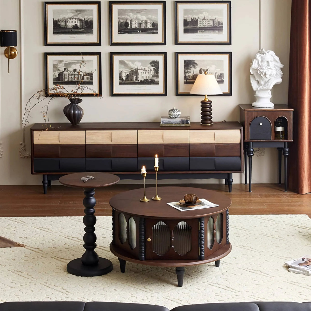 Mid-Century Modern TV Stand with Red Oak Multi-Layer Board - Stylish Storage Solution hsmjx-4169