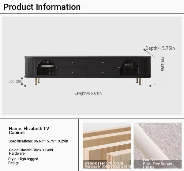 Stylish Modern TV Cabinet with Multi-Layer Board, Glass, and Stainless Steel Accents - Perfect for Living Room Décor hsms-4907