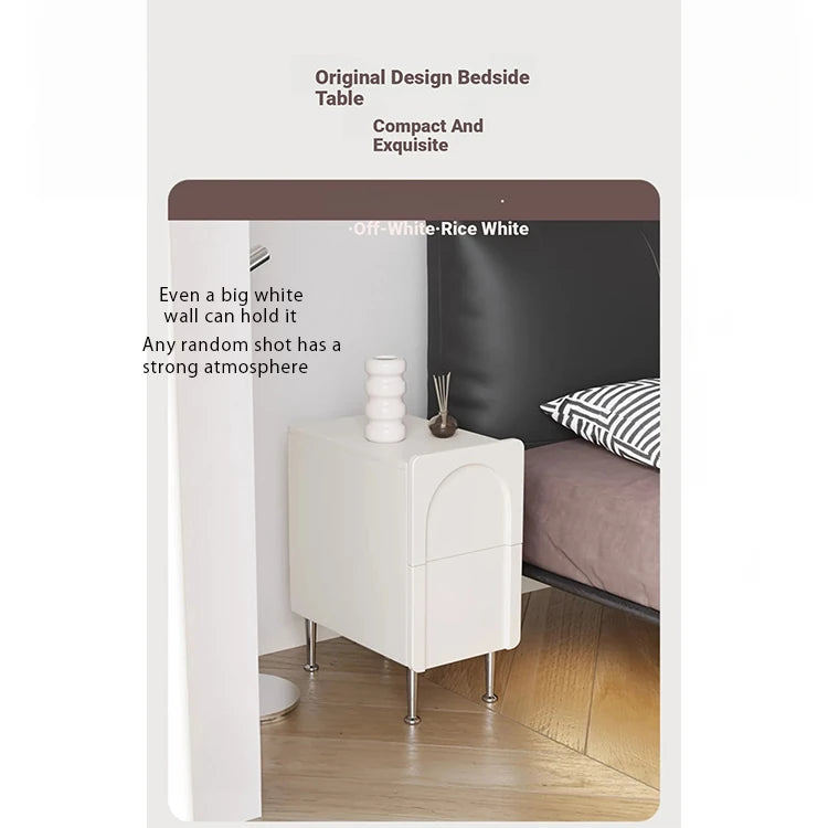 Modern Black Bedside Cupboard - Multi-Layer Board & Stainless Steel Legs - Stylish Nightstand for Any Bedroom hsms-4908