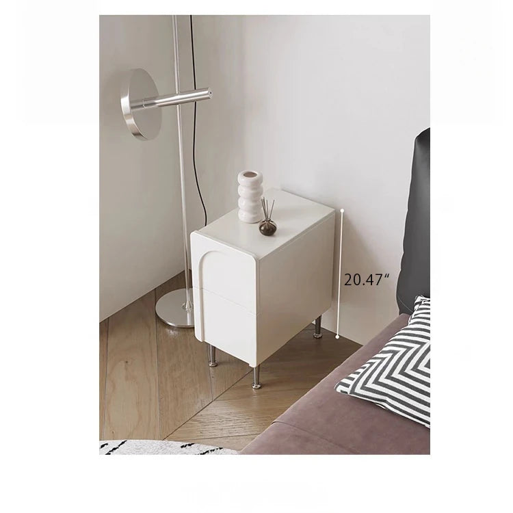 Modern Black Bedside Cupboard - Multi-Layer Board & Stainless Steel Legs - Stylish Nightstand for Any Bedroom hsms-4908