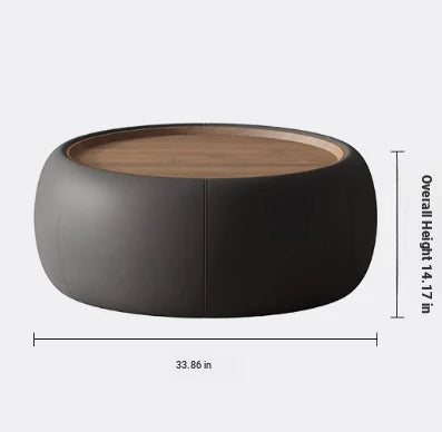 Modern Multi-Layer Board Tea Table with Synthetic Leather Finish - Stylish and Functional Centerpiece for Your Living Room hsms-4909