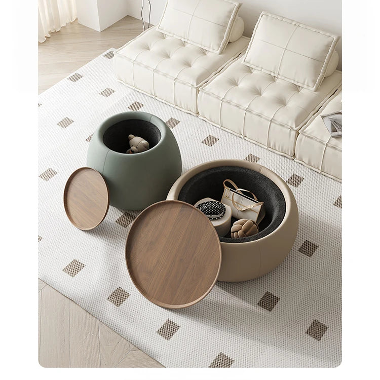 Modern Multi-Layer Board Tea Table with Synthetic Leather Finish - Stylish and Functional Centerpiece for Your Living Room hsms-4909
