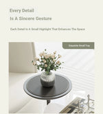 Stylish Ceramic Sintered Stone Tea Table with Synthetic Leather Base – Modern Accent Furniture for Living Room and Home Decor hsms-4911