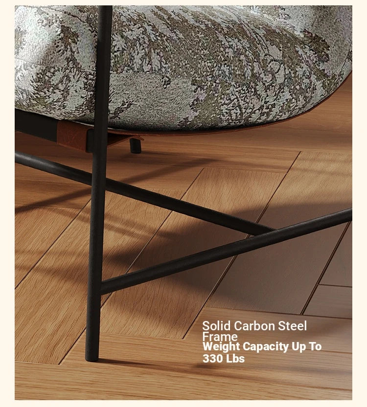 Stylish Red Oak Armchair with Down Stuffing Cotton-Ramie Upholstery - Modern Comfort for Your Home hsms-4913