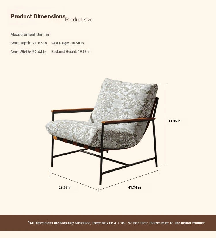 Stylish Red Oak Armchair with Down Stuffing Cotton-Ramie Upholstery - Modern Comfort for Your Home hsms-4913