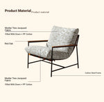 Stylish Red Oak Armchair with Down Stuffing Cotton-Ramie Upholstery - Modern Comfort for Your Home hsms-4913