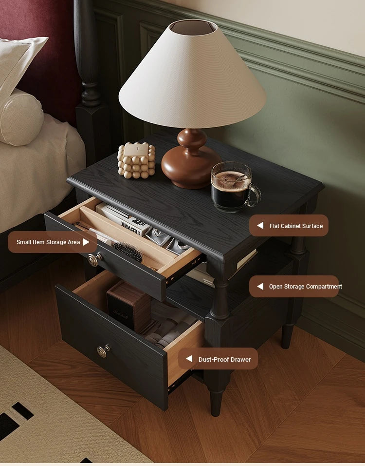 Stylish Ash Wood Bedside Cupboard with Drawer - Perfect Nightstand for Modern Bedrooms hsms-4914