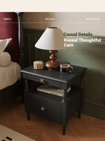 Stylish Ash Wood Bedside Cupboard with Drawer - Perfect Nightstand for Modern Bedrooms hsms-4914