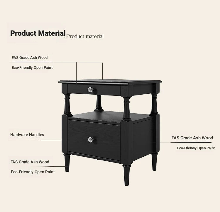 Stylish Ash Wood Bedside Cupboard with Drawer - Perfect Nightstand for Modern Bedrooms hsms-4914