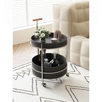 Stylish Solid Wood & Stainless Steel Bar Cart with Synthetic Leather Trim – Perfect for Entertaining and Home Decor hsms-4916