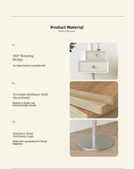 Stylish Multi-Layer Board Bedside Cupboard with Stainless Steel Base - Modern Nightstand for Bedroom Storage hsms-4917