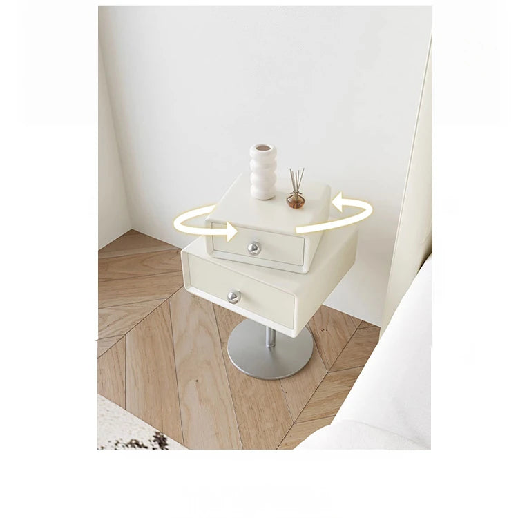 Stylish Multi-Layer Board Bedside Cupboard with Stainless Steel Base - Modern Nightstand for Bedroom Storage hsms-4917